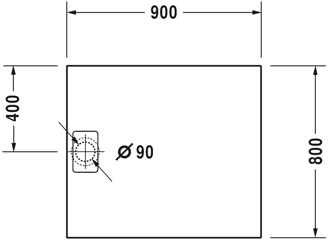 Mynd af Duravit sturtubotn Stonetto 900x800mm