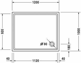 Mynd af Duravit sturtubotn Starck 1200x1000mm