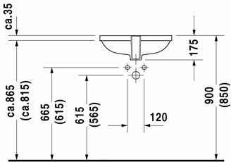 Mynd af Duravit handlaug D-Code 495x290mm undirlímd
