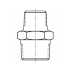 Mynd af Brjóstnippill 1 1/4" x 3/4" Sv