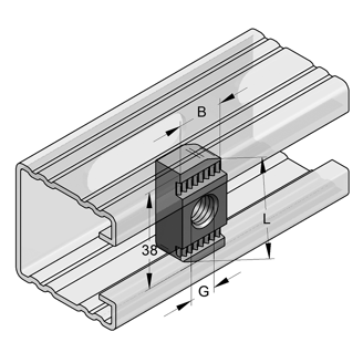 Mynd af MEFA Festiplata S í brautir M10 36x20mm