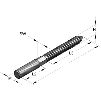 Mynd af MEFA Skrúfbolti ryðfrír M10 100mm
