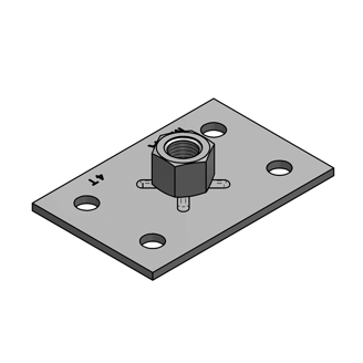 Mynd af MEFA fótstykki M10 110x73x4mm