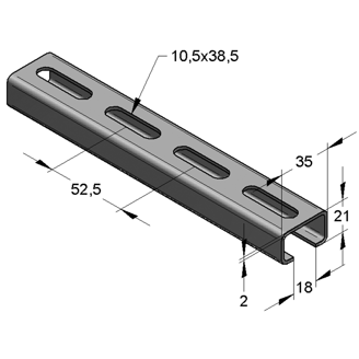 Mynd af MEFA Brautir 35x21x2mm 2M