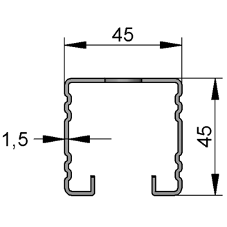 Mynd af MEFA Brautir STEX 45x45x1,5mm 2M