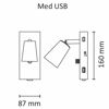 Mynd af Veggljós ÁF Kony USB 350lm Sv.