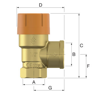 Mynd af Öryggisloki 1/2" x 3/4" - 6 bar
