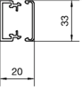 Mynd af Strengrenna LF 20x35x2000mm Hv. RAL 9016