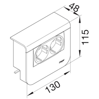 Mynd af Framhlið á modular botna 55mm Hv. RAL 9016
