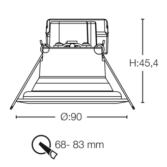 Mynd af SLC ONE IF 360 8W 4000K Sv.