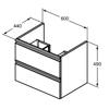 Mynd af Ideal Standard TESI innrétting 60x44cm Svartur Matt