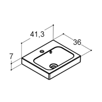 Mynd af Dansani Mini Menuet handlaug 41x36x7cm Hvítur