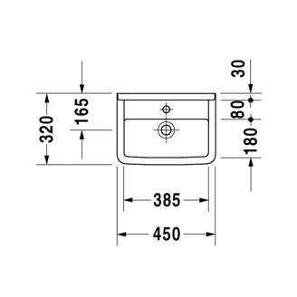Mynd af Duravit Starck 3 vegghandlaug 45x32cm
