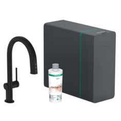 Mynd af Hansgrohe Aqittura M91 eldhúsblöndunartæki m. SodaSystem Svart Matt