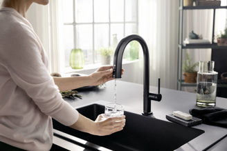 Mynd af Hansgrohe Aqittura M91 eldhúsblöndunartæki m. SodaSystem Svart Matt