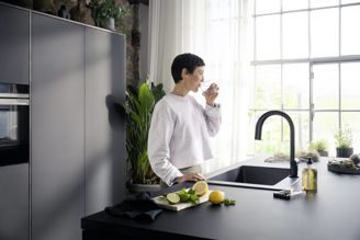 Mynd af Hansgrohe Aqittura M91 eldhúsblöndunartæki m. SodaSystem Svart Matt