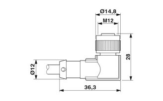 Mynd af Hulsa+vír SAC bein M12 5pin 10m