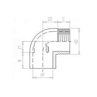 Mynd af PVC Nippilhné 1 1/4" x 32mm