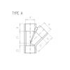 Mynd af PVC Té 90mm 45°