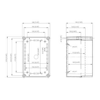 Mynd af Kassi SC grátt lok 280x190x130mm