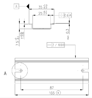 Mynd af DIN-skinna MIV 10 100mm
