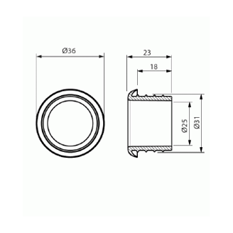 Mynd af Endahlíf í rör 32mm