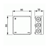 Mynd af Tengidós IP55  86x86x39mm Rauð