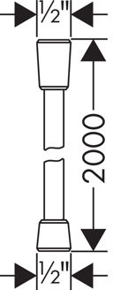 Mynd af Hansgrohe Isiflex sturtubarki 200cm Króm