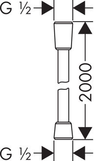 Mynd af Hansgrohe Isiflex sturtubarki 200cm Króm