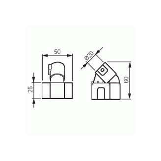 Mynd af Plötuhólkur ABB 1x20mm 45°