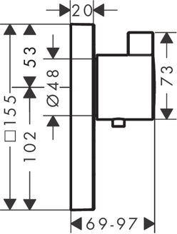 Mynd af Hansgrohe ShowerSelect HighFlow innb. hitastillir m. skipti Króm