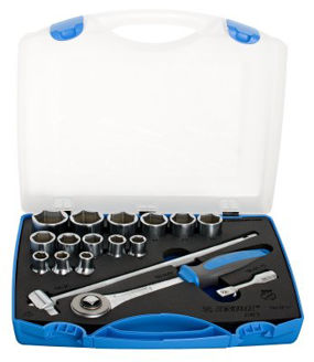 Mynd af Toppasett 1/2" plastbox 17stk
