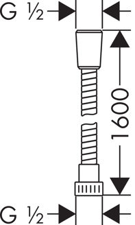 Mynd af Hansgrohe Metalflex sturtubarki 160cm Króm