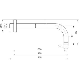 Mynd af Ideal Standard IDEALRAIN sturturör 400mm Burstað gull