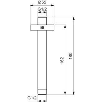 Mynd af Ideal Standard IDEALRAIN sturturör í loft 150mm Svartur matt