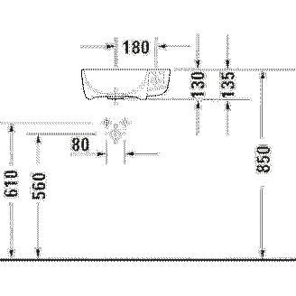 Mynd af Duravit ME by Starck vegghandlaug 40x22 Hvítur glans