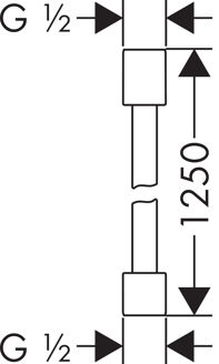 Mynd af AXOR Starck sturtubarki 125cm Burstað brass