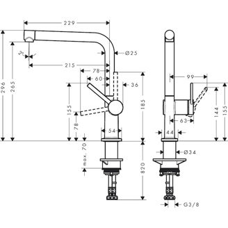 Mynd af Hansgrohe Talis M54 eldhústæki Króm