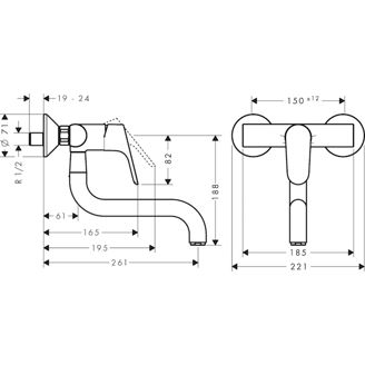Mynd af Hansgrohe Focus M41 eldhústæki Króm
