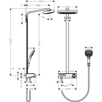 Mynd af Hansgrohe Raindance Select E 300 3jet sturtusett Króm