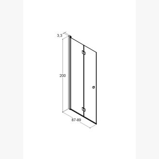 Mynd af Dansani Fellihurð glær m/gráum prófíl 90cm 