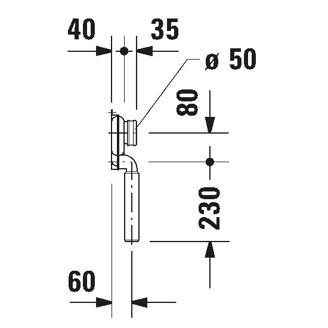 Mynd af Duravit vatnslás í þvagskál 50mm