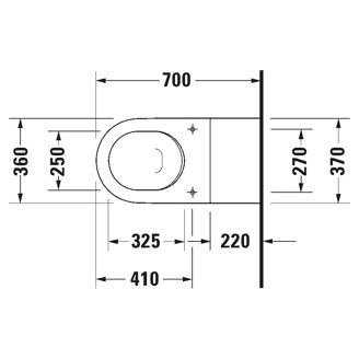 Mynd af Duravit Starck 3 vegghengt salerni f. fatlaða 36x70cm