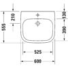 Mynd af Duravit D-Code vegghengd handlaug f. fatlaða 600x555mm