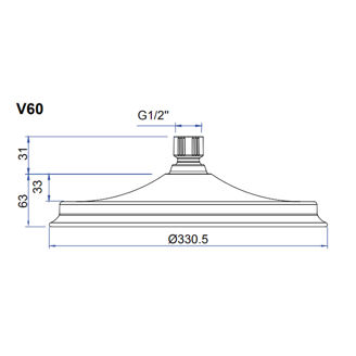 Mynd af Burlington AirBurst sturtuhaus Ø330mm Króm