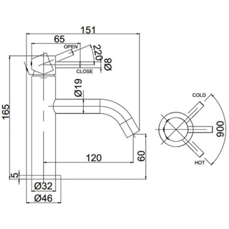 Mynd af Crosswater MPRO handlaugartæki 165mm Króm
