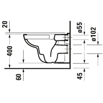 Mynd af Duravit D-Code vegghengt salerni 54cm Hvítur
