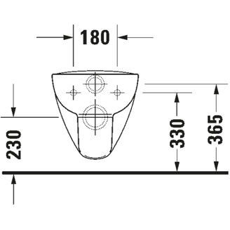 Mynd af Duravit D-Code vegghengt salerni 54cm Hvítur