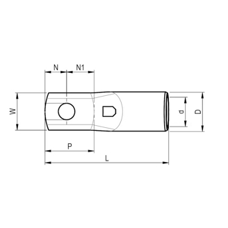 Mynd af Strengskór Cu m/mjóum spaða 150mm² M12