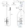 Mynd af Burlington Avon Thermostatic sturtusett Ø180mm Króm